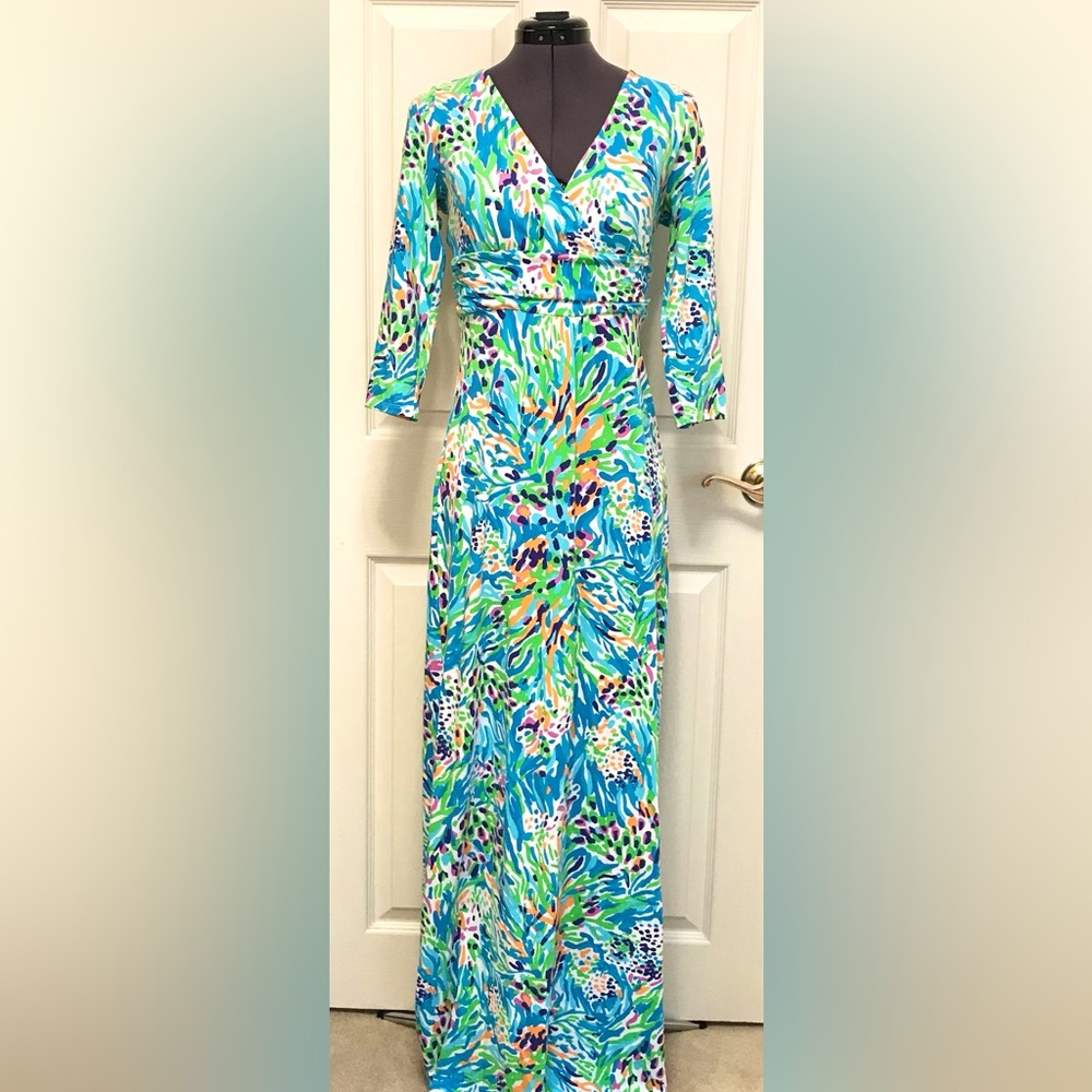 Lilly Pulitzer Gloria Maxi Dress in Sea Soiree - Picture 3 of 16